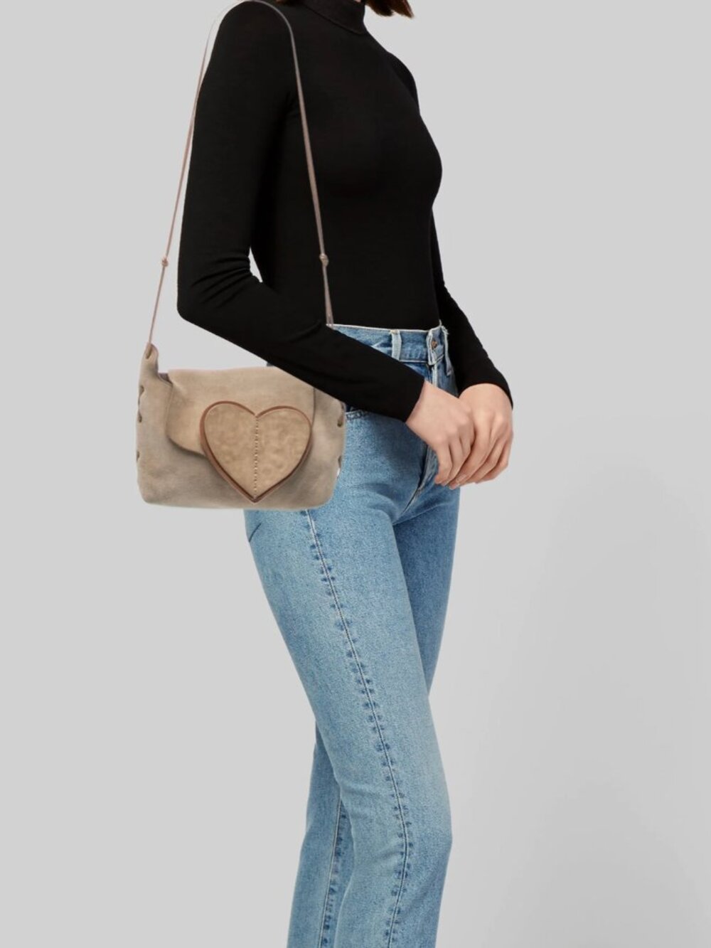 Gucci Tom Ford Era Suede Heart Crossbody Bag Spring 2002 Vintage - Picture 2 of 6